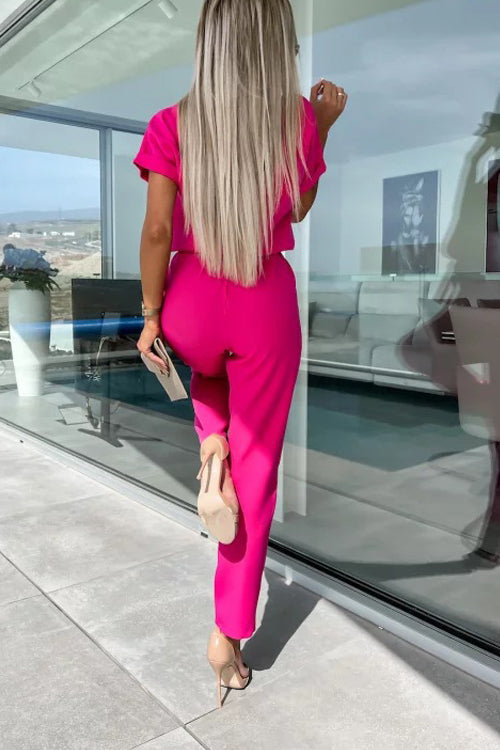 GR | Elegant Keyhole Jumpsuit with Belt for Women
