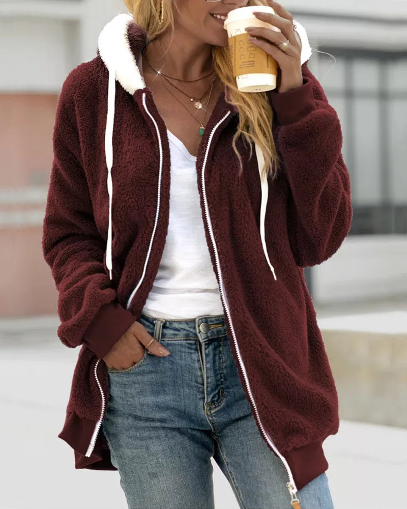 Jacket with hood and zipper