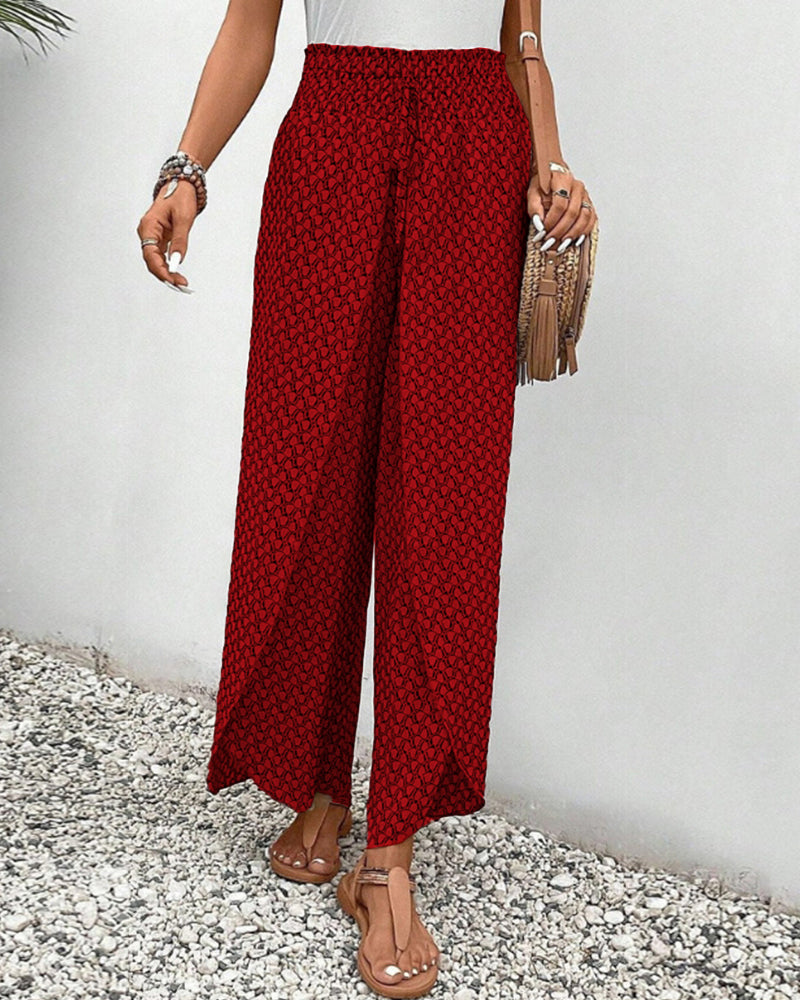 Trousers with chiffon pattern