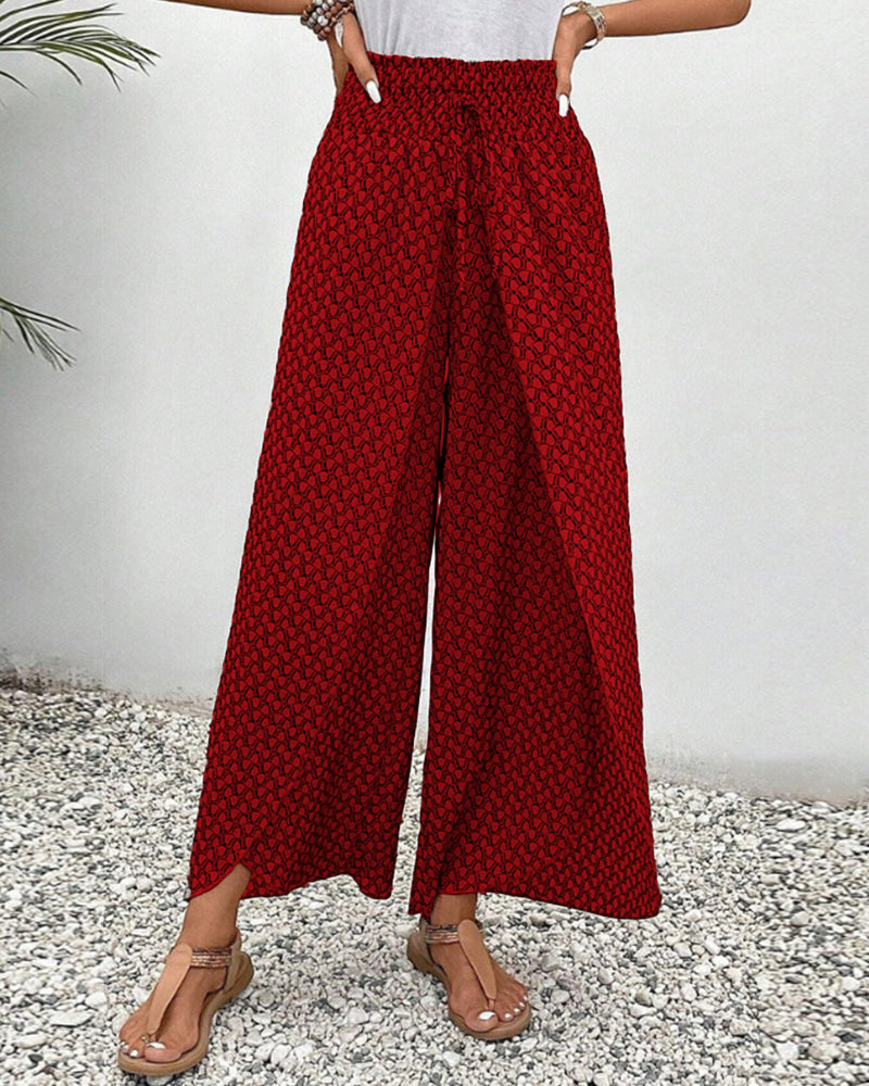 Trousers with chiffon pattern