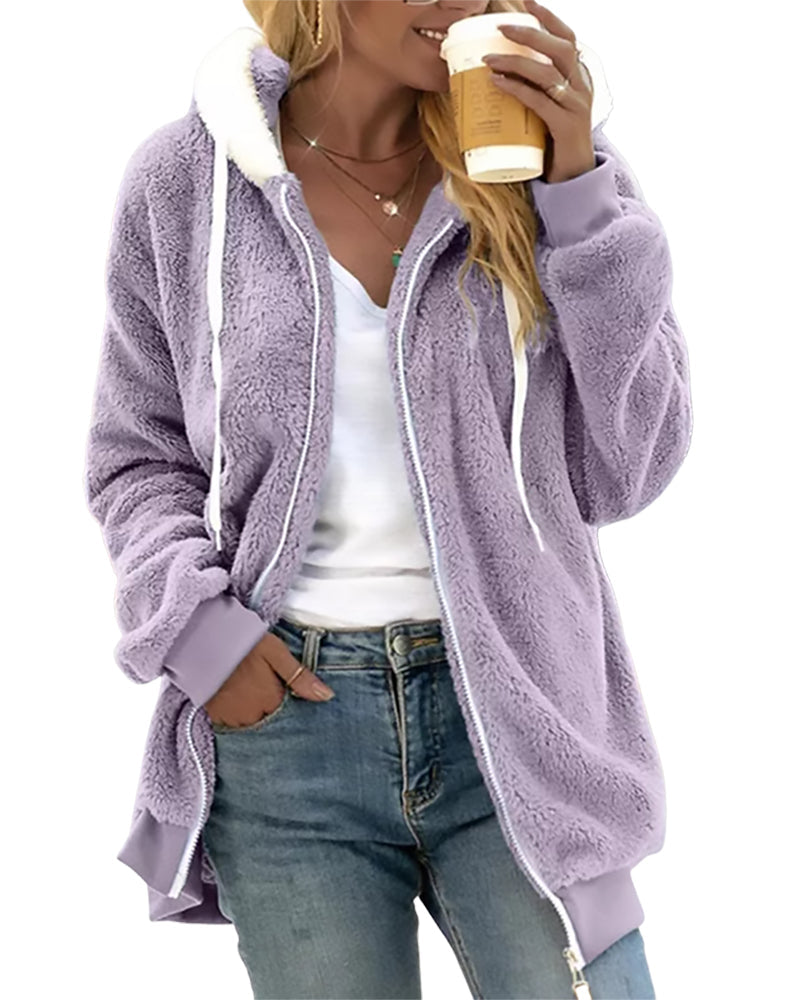 Jacket with hood and zipper