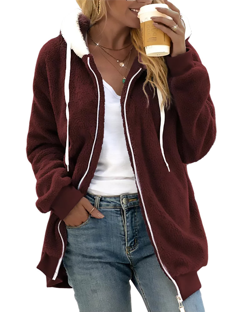 Jacket with hood and zipper