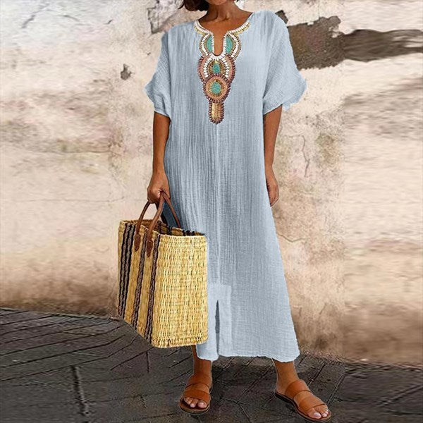 GR | Cotton and linen dress for women
