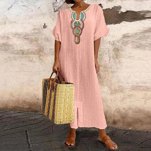 GR | Cotton and linen dress for women