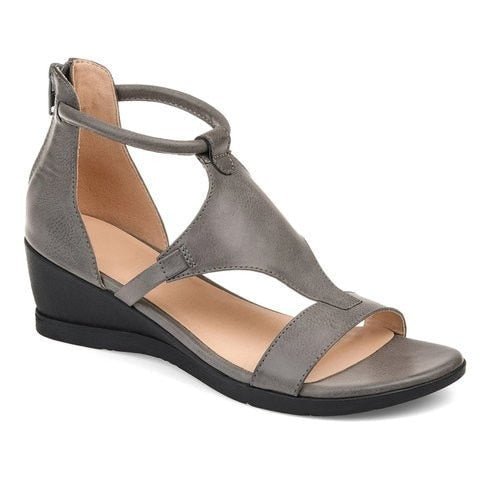 GR - Casual wedge sandals with ankle straps | Open summer wedge sandals