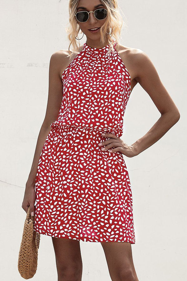 GR Neckholderkleid mit Polka Dot-Print
