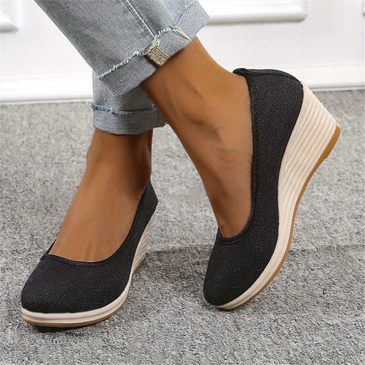 GR | Breathable wedge heel slippers