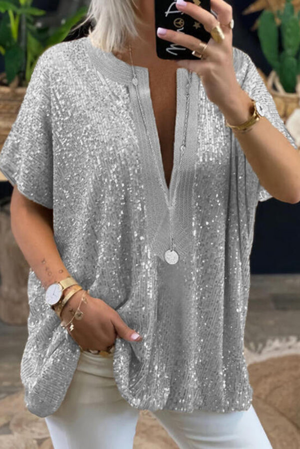 GR | Funky Evening Paliet Top with a Loose Fit
