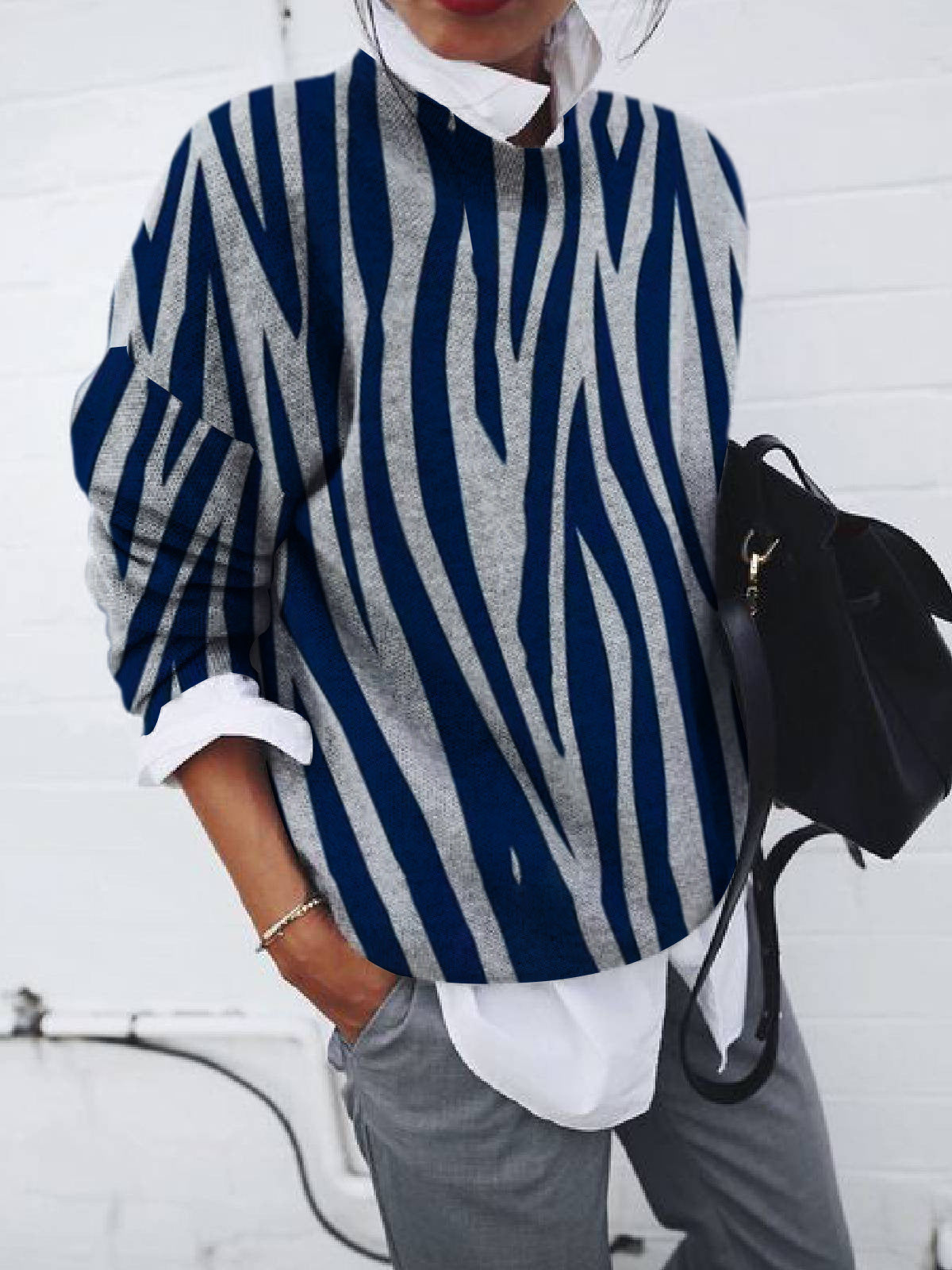 GR | Women's Hoodies Loose Printed Long Sleeve Sweatshirt
