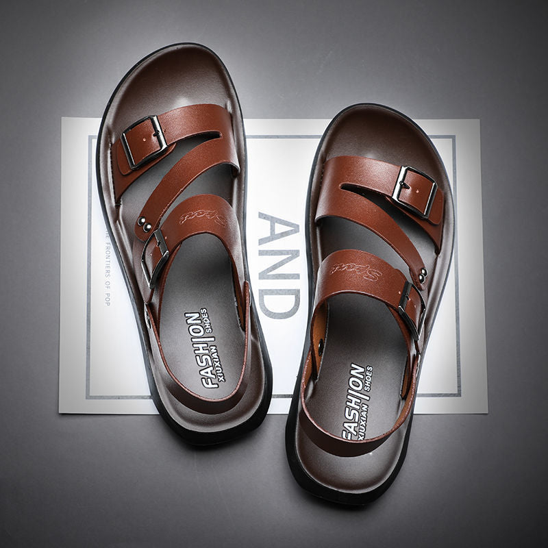GR | Split leather sandals with buckle