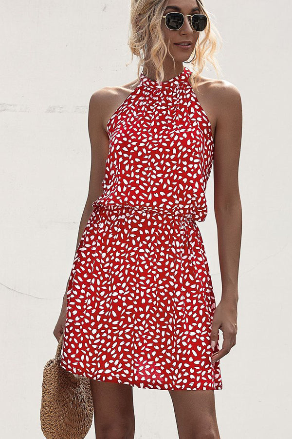 GR Neckholderkleid mit Polka Dot-Print