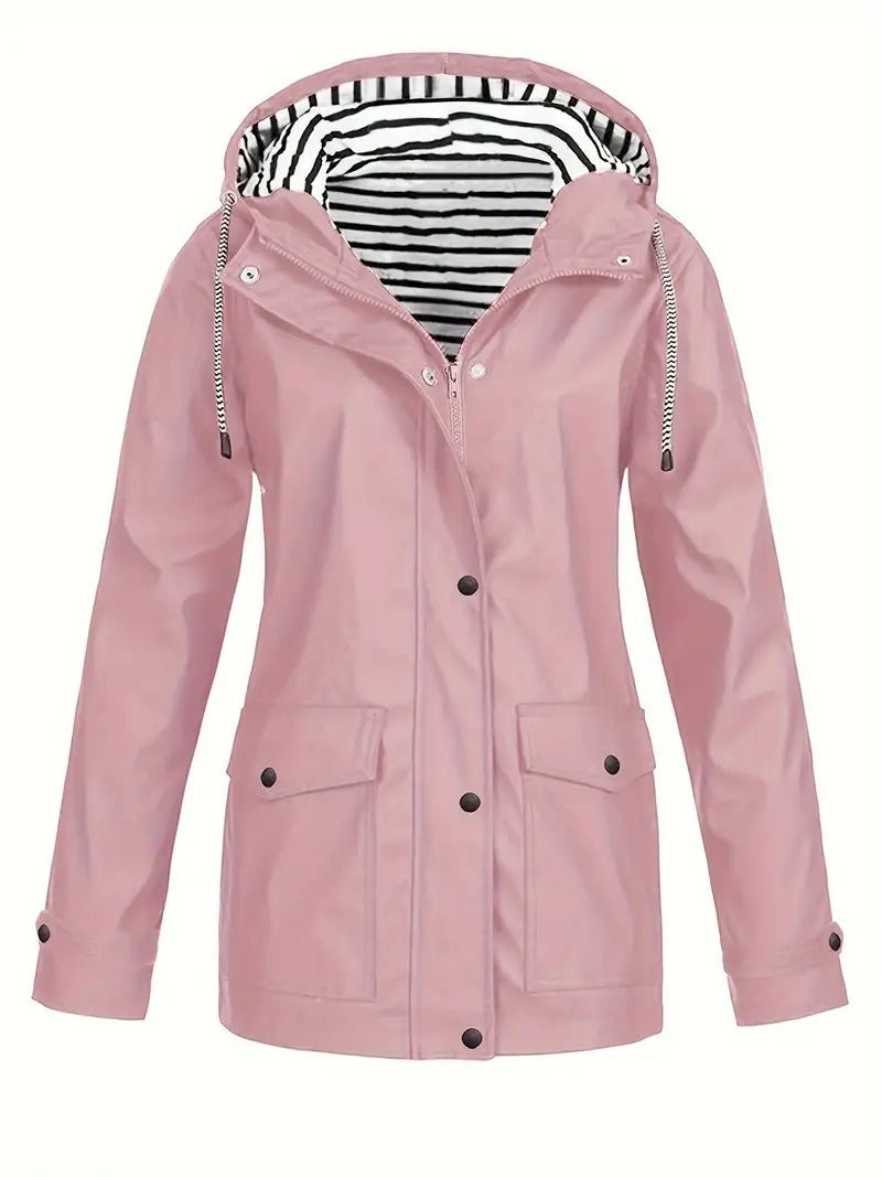 GR | Hooded jacket with pockets, waterproof fabric and long sleeves