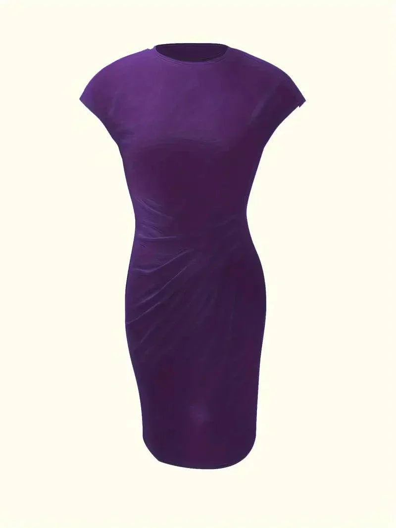 GR | Stilvolles Schmales Kleid Mit Rundhalsausschnitt