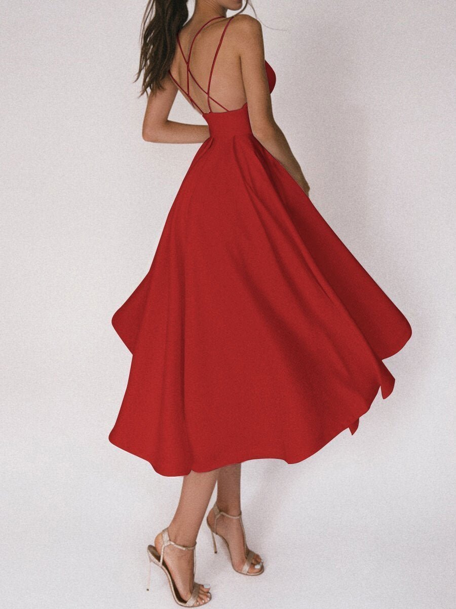 GR | Elegantes Midi-Kleid mit Trägern für Damen