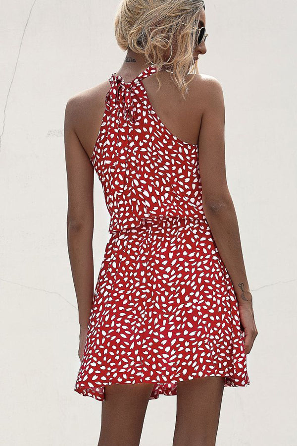 GR Neckholderkleid mit Polka Dot-Print