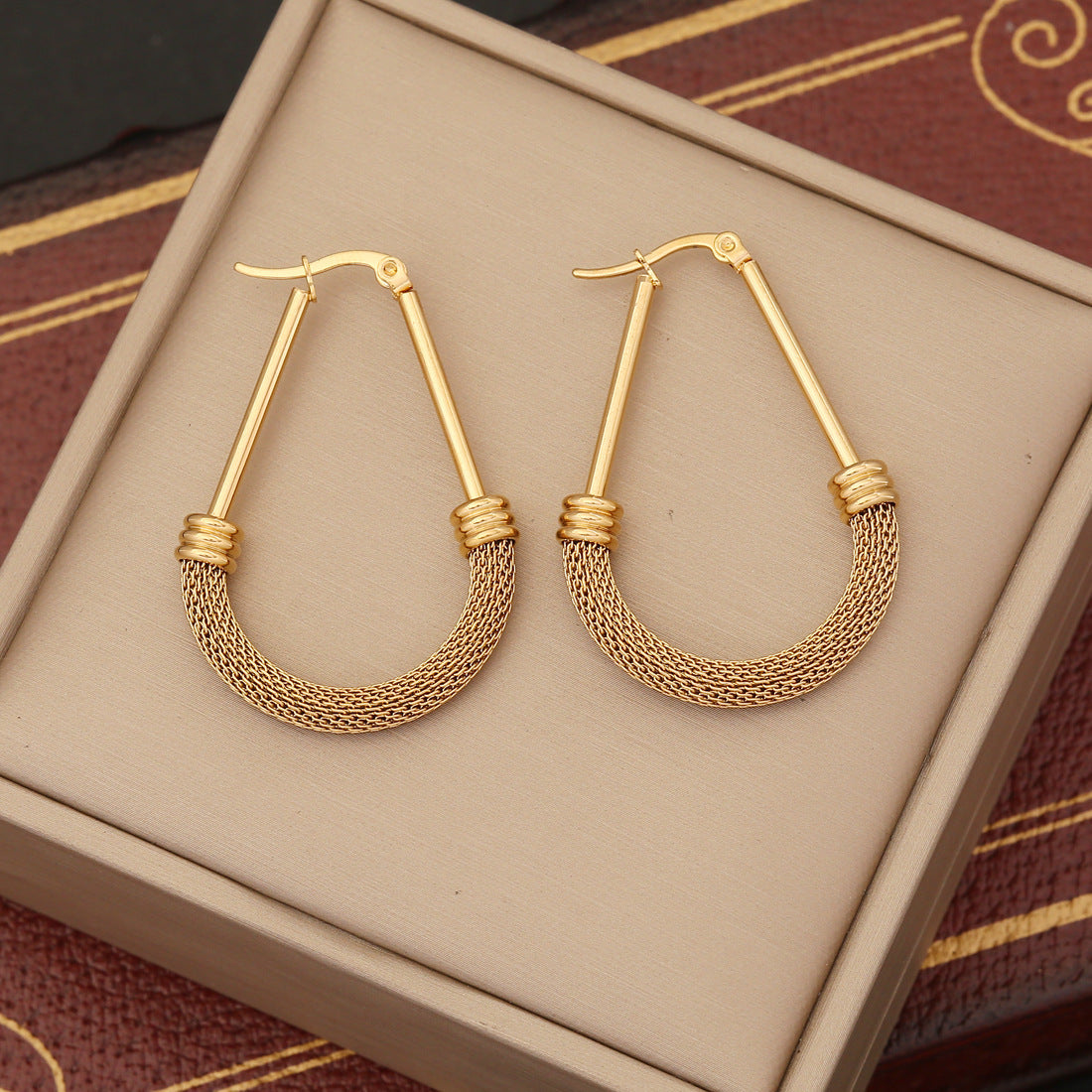 GR | Metal Exaggerated Stainless Steel Stud Earrings