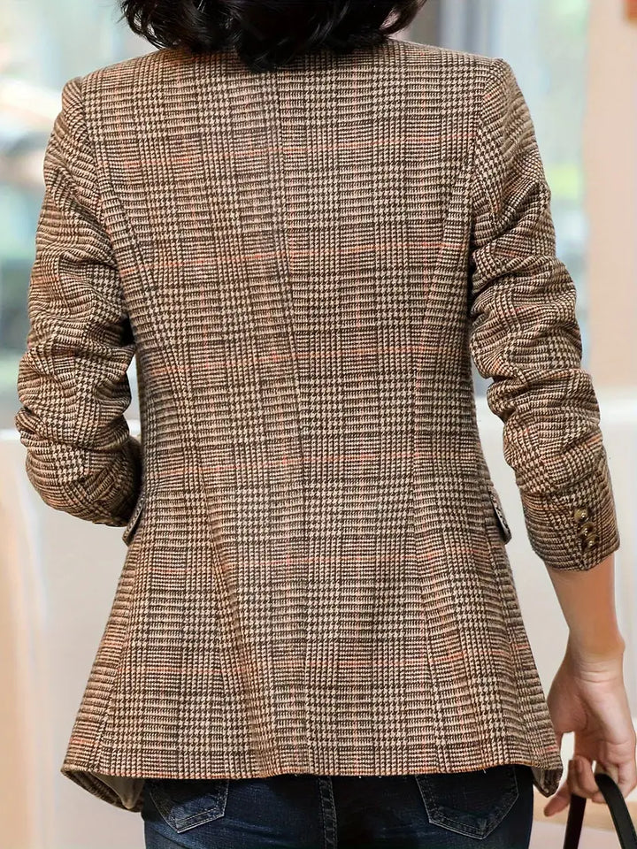 GR | Checked blazer with lapel and one button