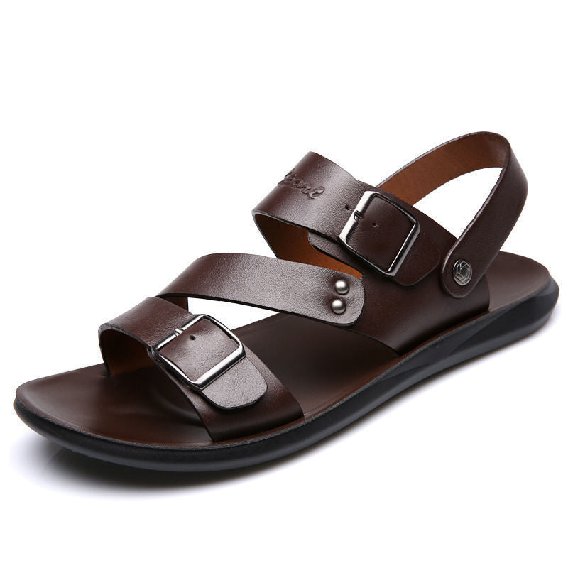 GR | Split leather sandals with buckle