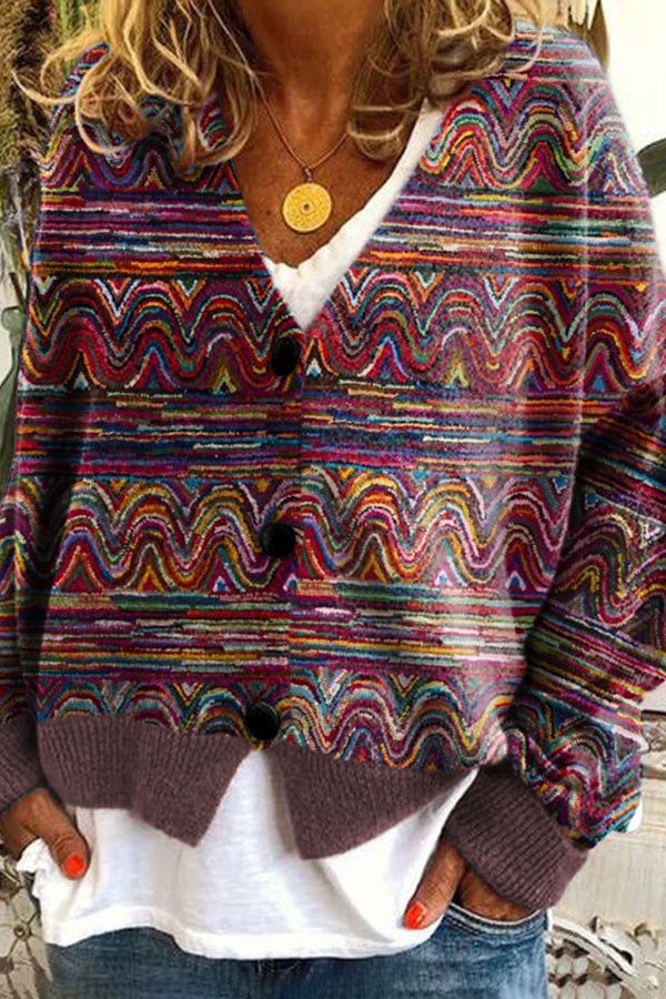 GR | Printed boho vest in vintage style 