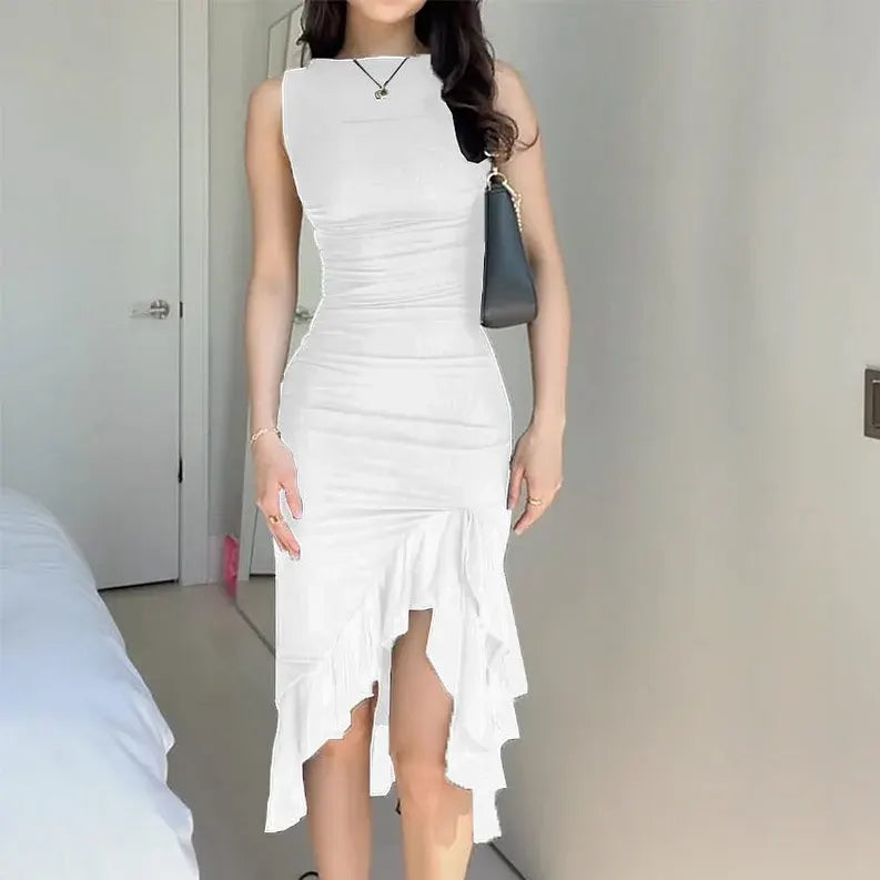 Midi ruffled dress