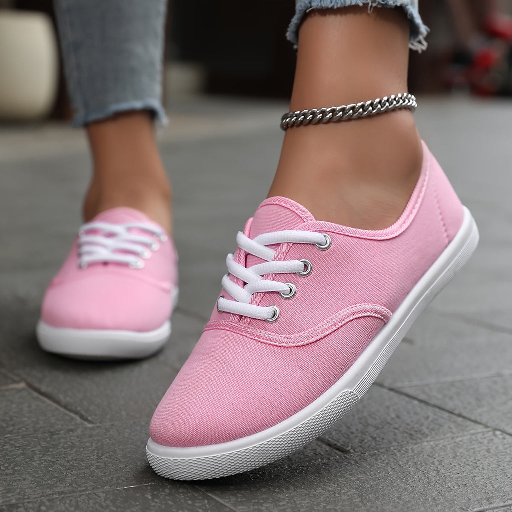 GR | Comfortable low-top canvas sneakers in white