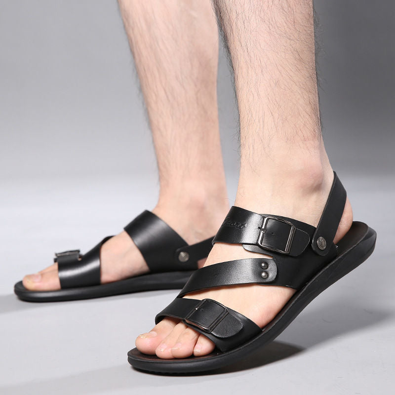 GR | Split leather sandals with buckle