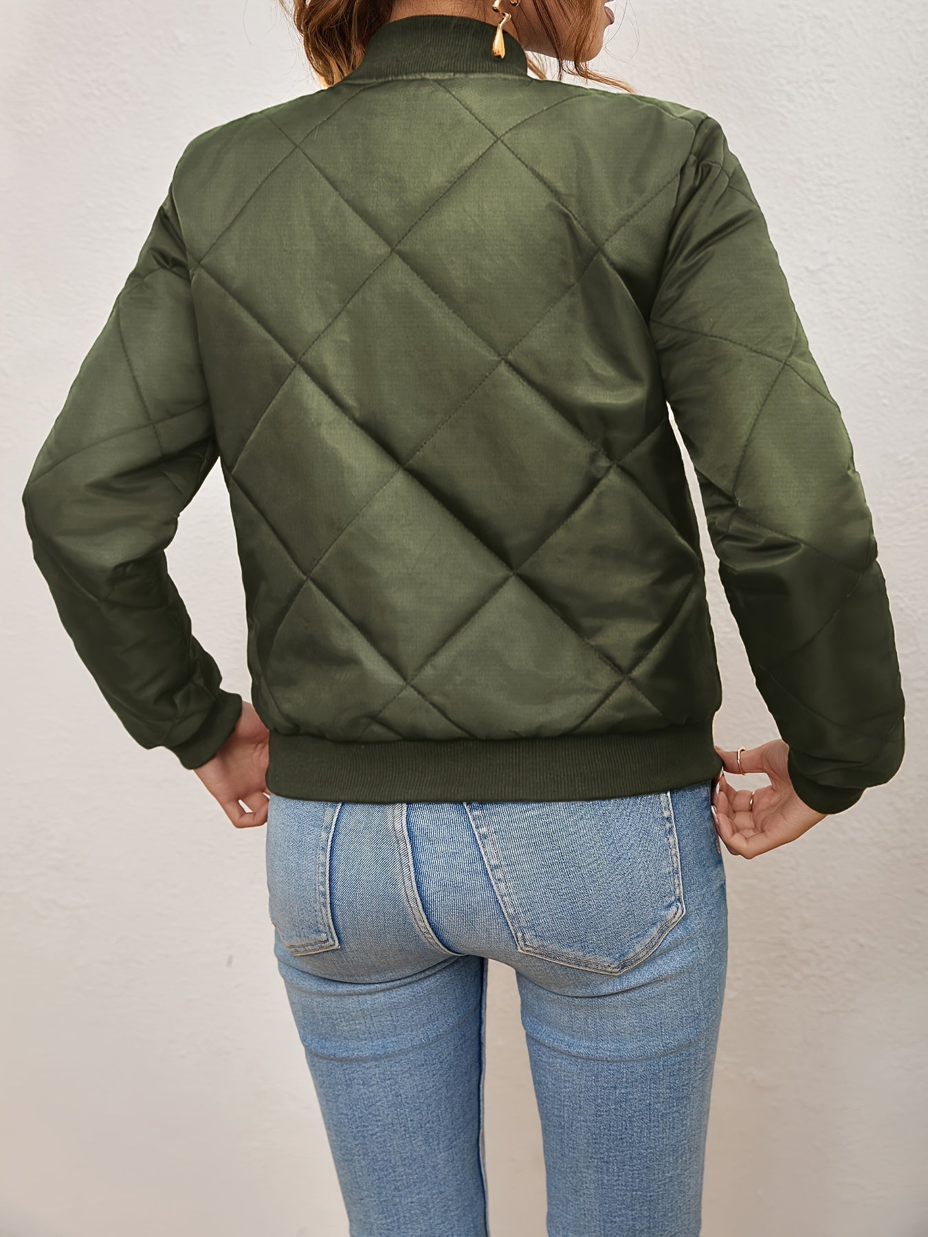 GR | Argyle pattern bomber jacket for women