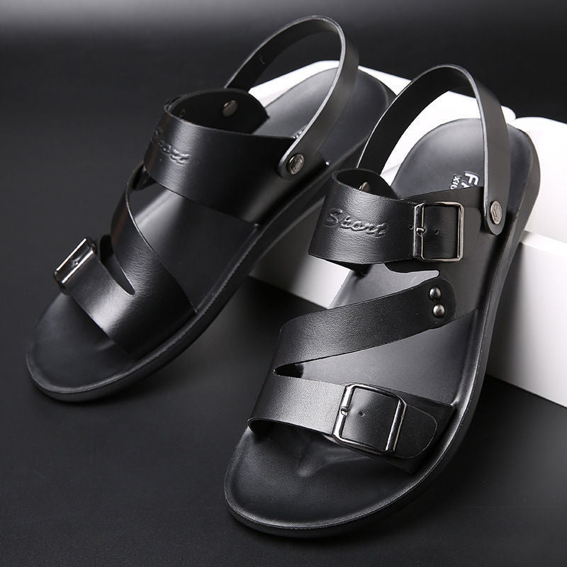 GR | Split leather sandals with buckle