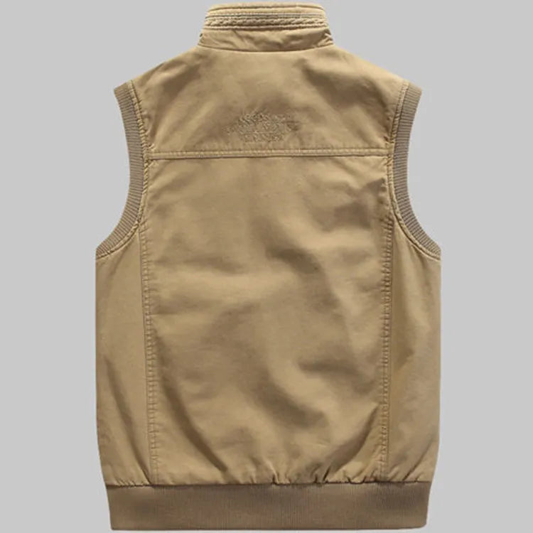 GR | Warm Sleeveless Zip Jacket with Multiple Pockets