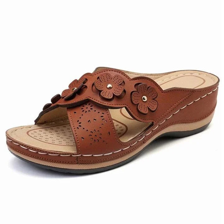 GR | Orthopedic Women's Sandal with Floral Pattern
