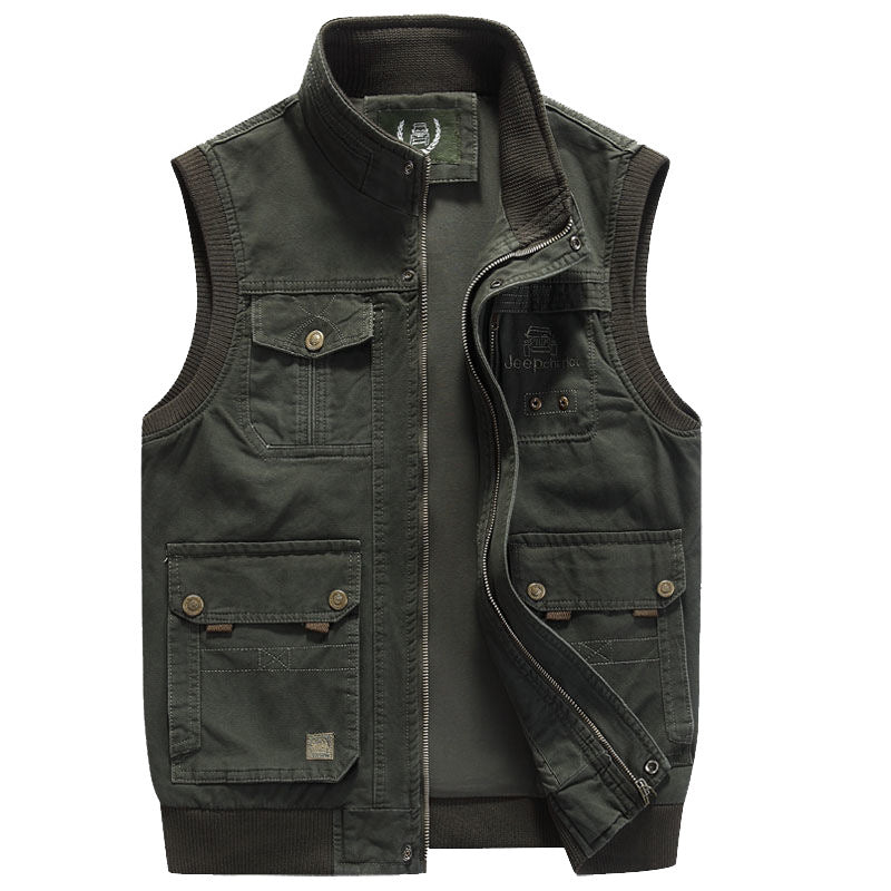 GR | Casual Cotton Vest with Multiple Pockets