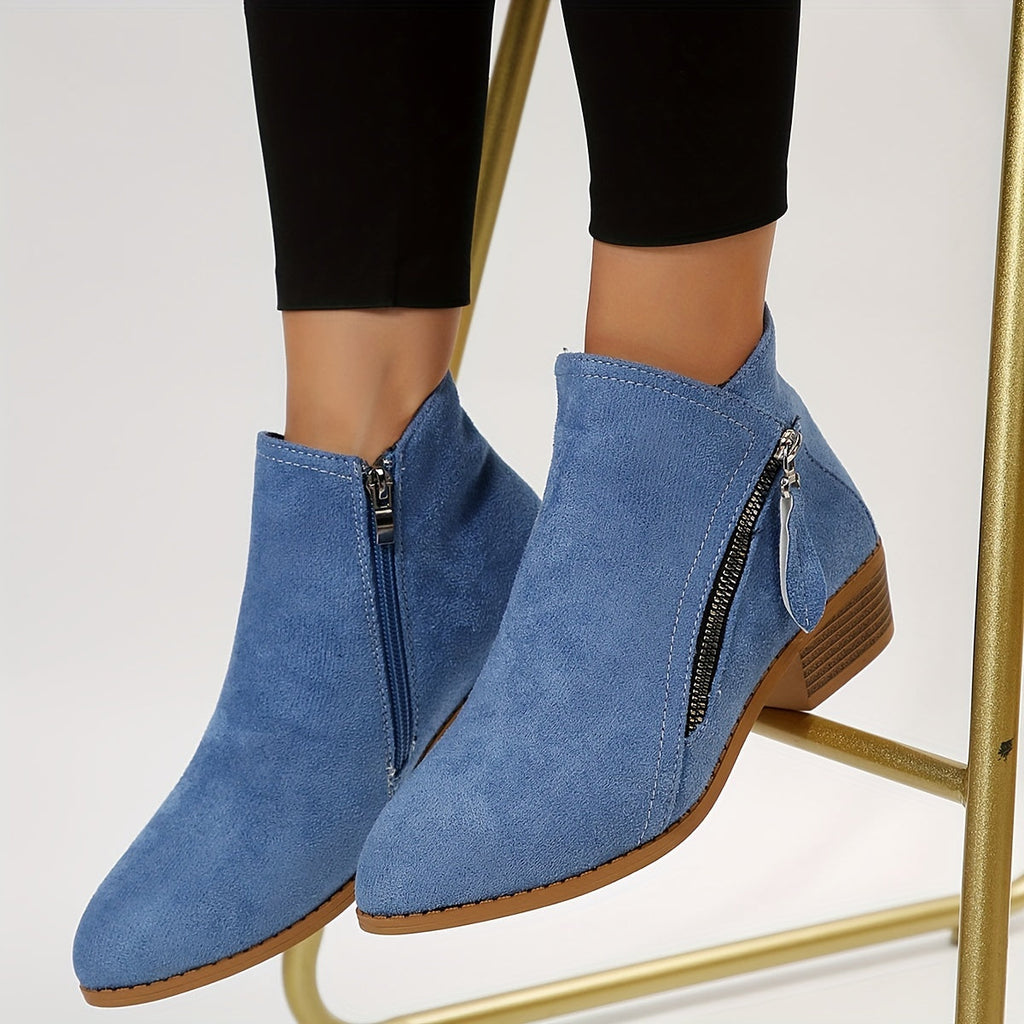 GR - elegant pointed ankle boots with heel and zipper