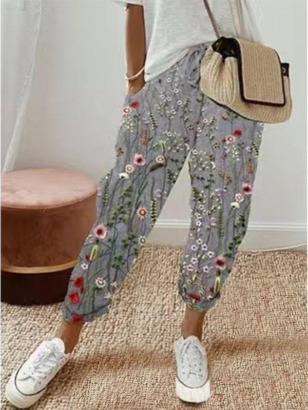 GR | Lässige Baumwoll Leinen Hose Für Damen