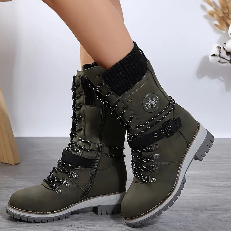 – Trendy winter boots with a mid-calf length