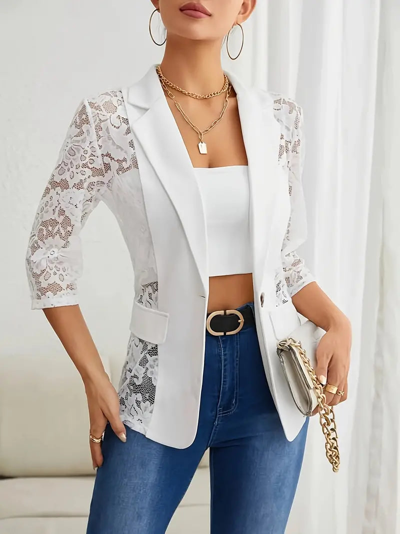 with lace and contrasting open front