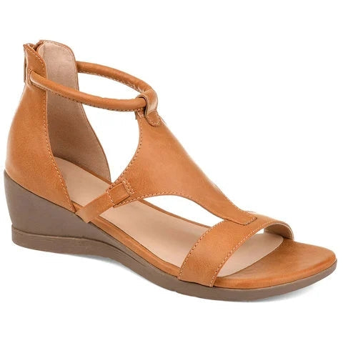 GR - Casual wedge sandals with ankle straps | Open summer wedge sandals