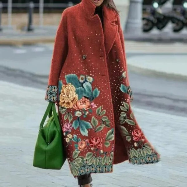 GR | Elegant coat with floral pattern