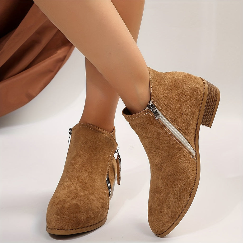 GR - elegant pointed ankle boots with heel and zipper