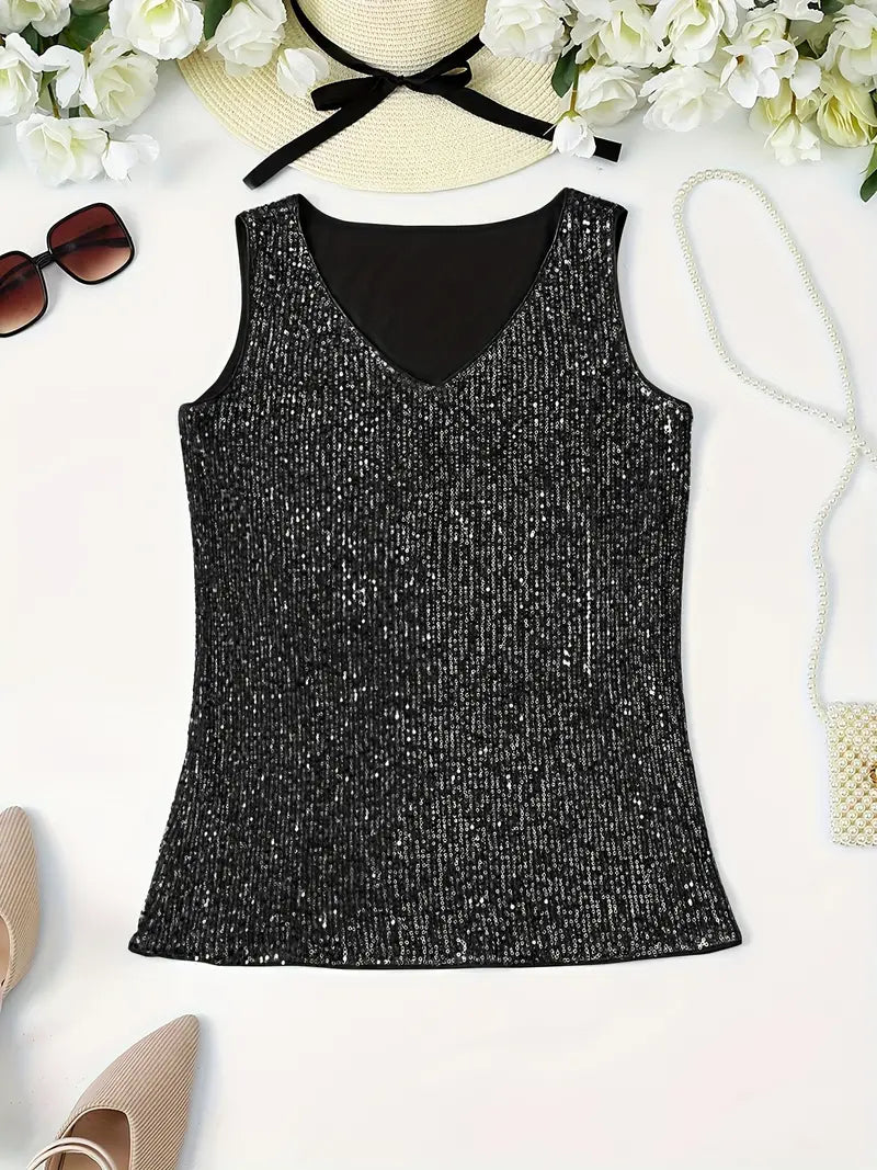 GR | Elegant sleeveless top with sequins