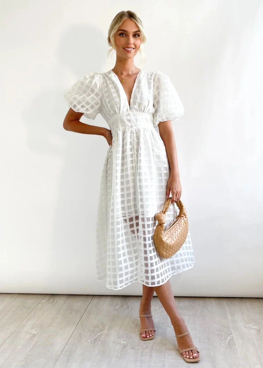 GR | Midikleid mit Puffärmeln