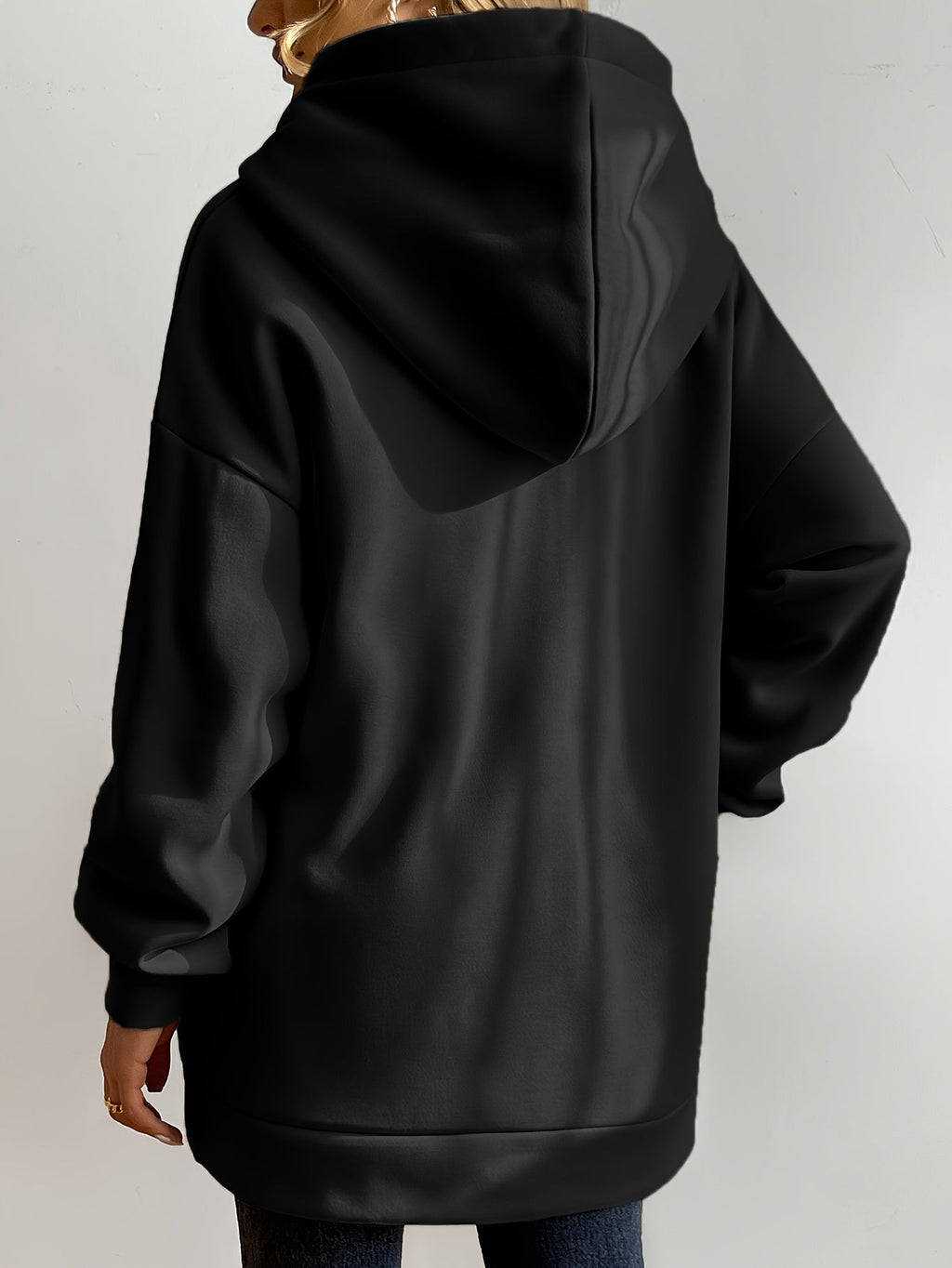 GR | Comfort - Extrem bequemer langer Zip-Up-Plüsch-Hoodie mit Kapuze für Damen
