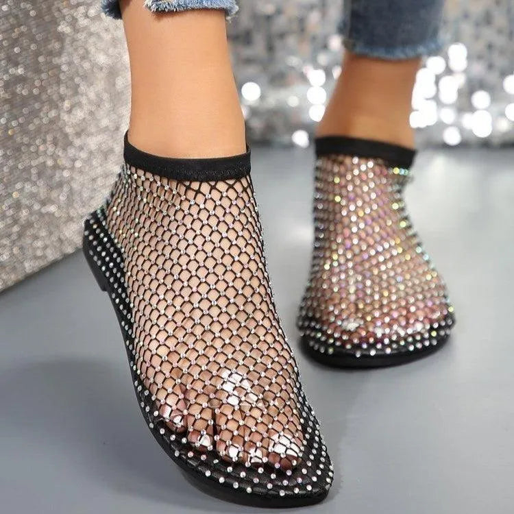 GR | Flat sandals with rhinestone design