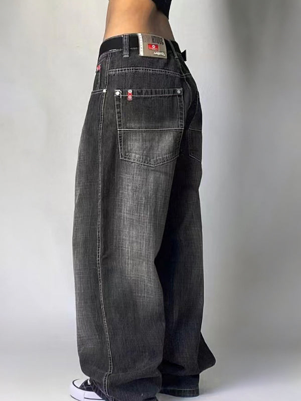 GR | American Retro Distressed Washed Boyfriend Jeans
