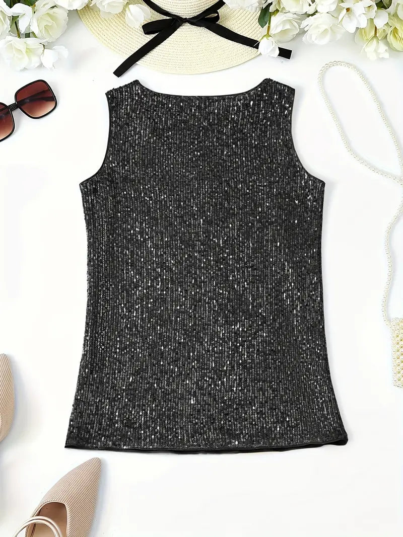 GR | Elegant sleeveless top with sequins