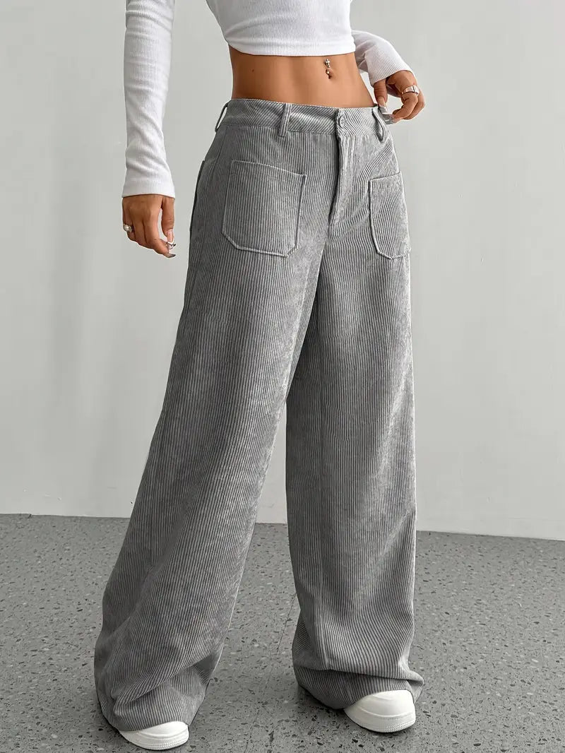 GR | Cordhose Mit Weitem Bein Für Frauen