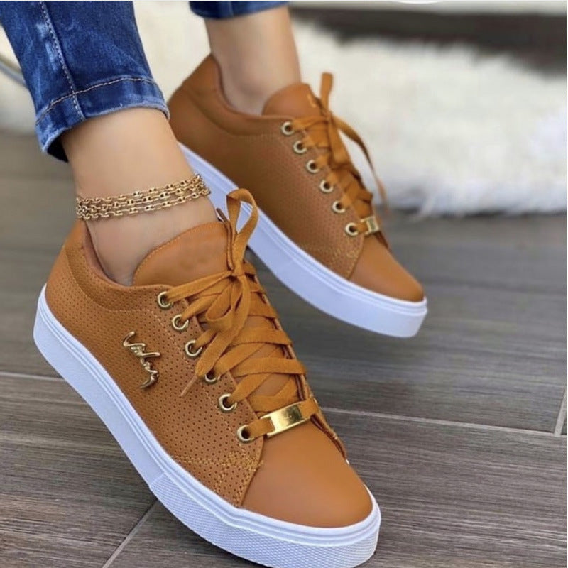GR Women's Sneakers: Flat, breathable lace-up shoes for girls" 