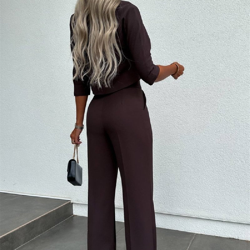 GR fitted wide-leg fashion tops