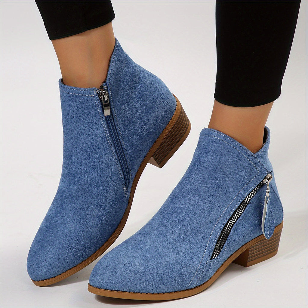 GR - elegant pointed ankle boots with heel and zipper