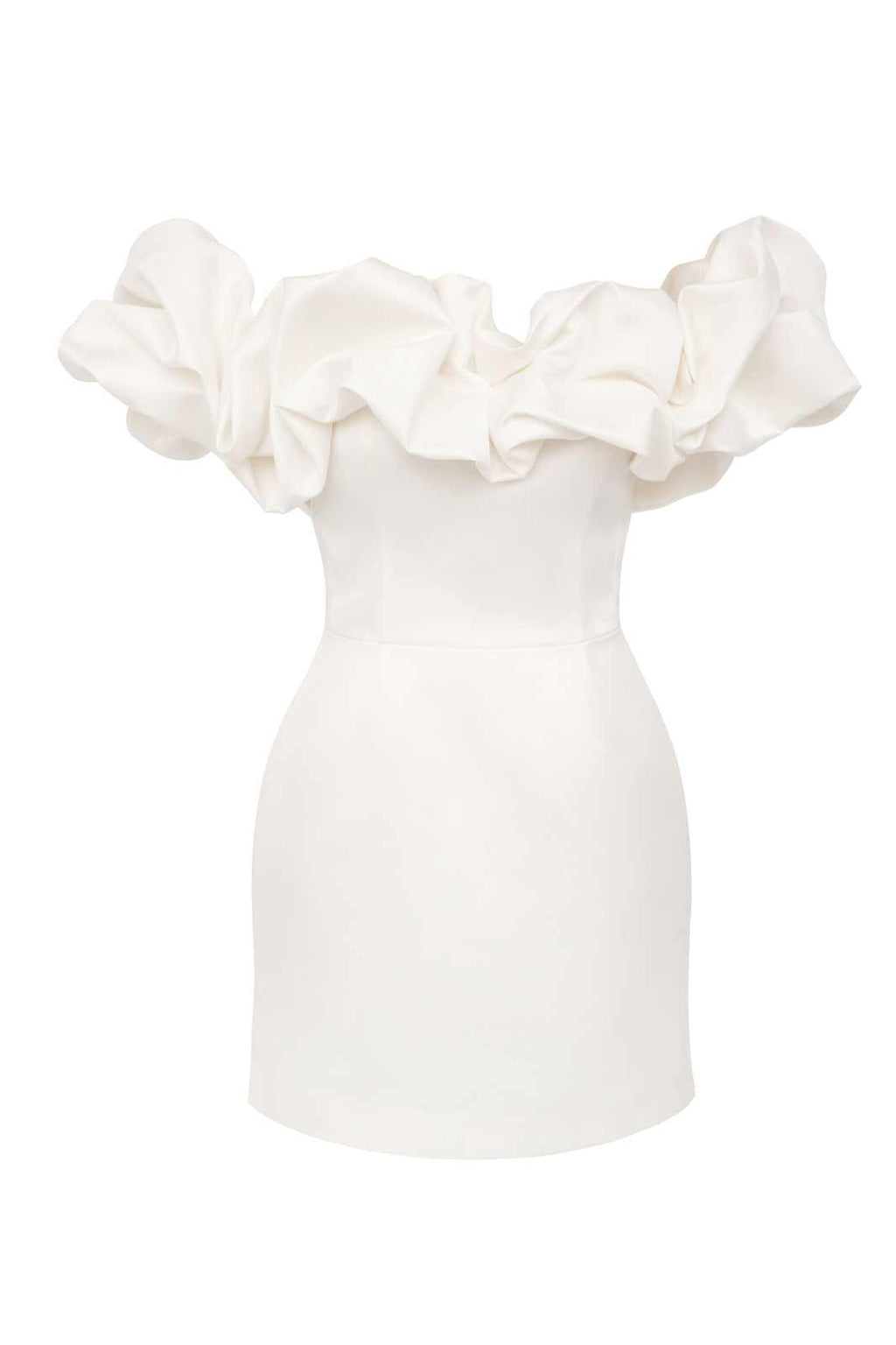 GR | Schulterfreies Minikleid Mit Rüschen