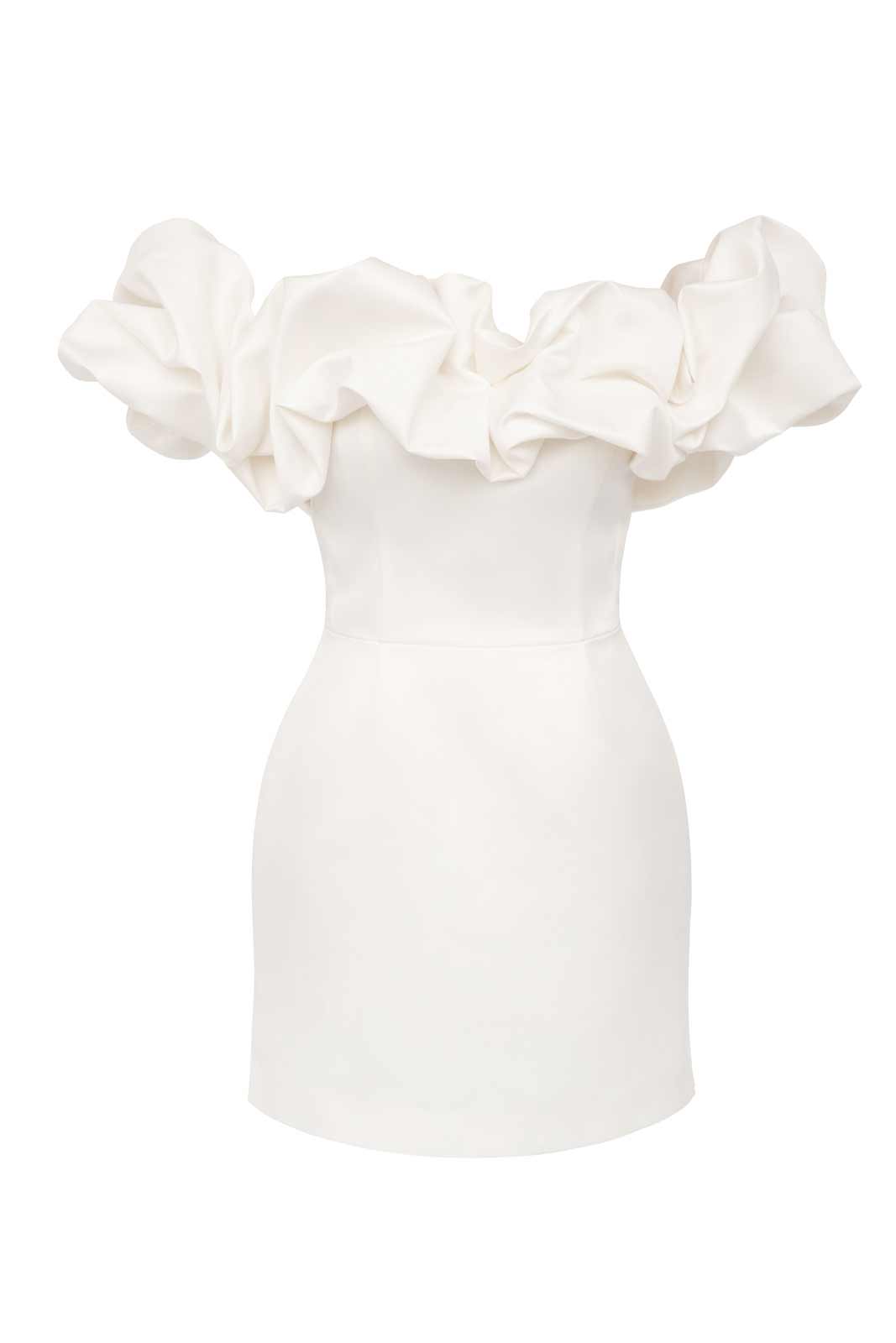 GR | Schulterfreies Minikleid Mit Rüschen